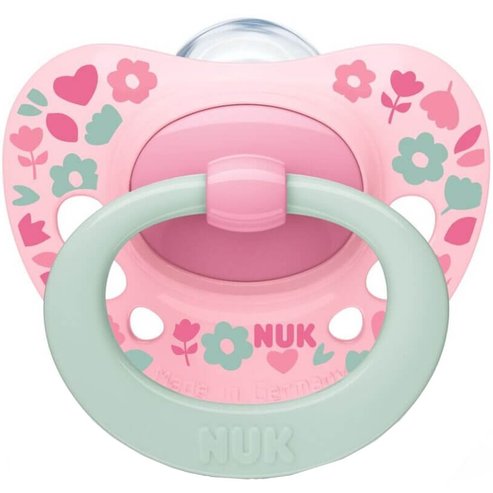 Nuk Signature Orthodontic Silicone Soother 6-18m, 1 брой - розов