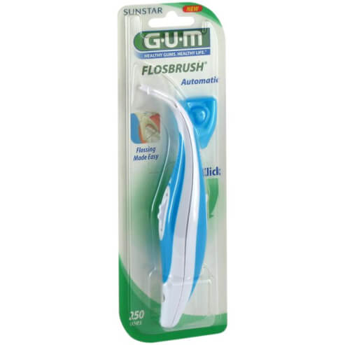 Gum Flosbrush Automatic Восъчен конец за зъби 250 употреби (847) син, 1 бр