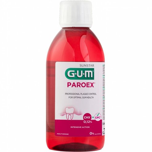 Gum Paroex Mouthrinse Интензивен перорален разтвор за намаляване на плаката и грижа за чувствителни венци 300ml