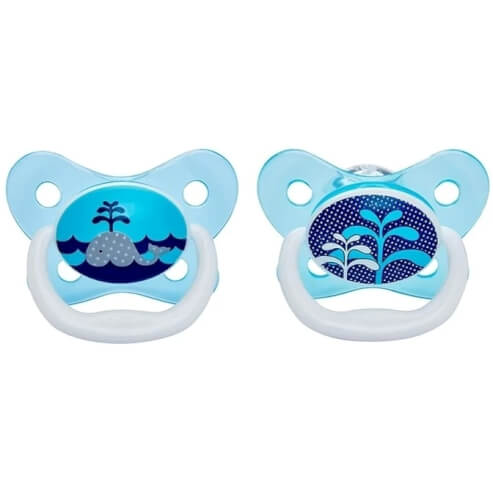 Dr. Brown\'s PreVent Силиконова ортодонтска залъгалка, син цвят 0-6m, 2 бр. 12402