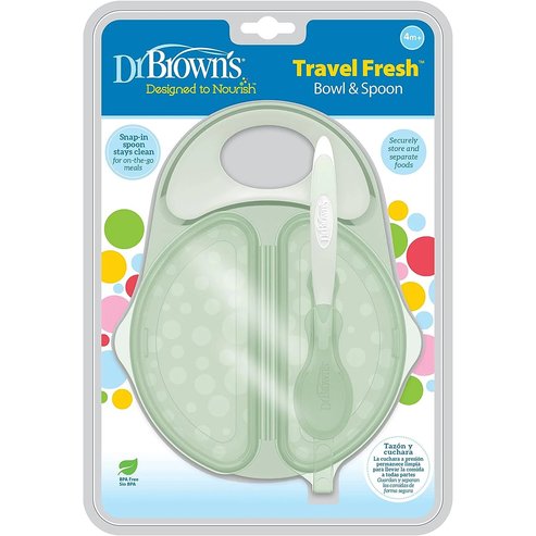 Dr. Brown\'s Travel Fresh Bowl & Spoon 4m+ Код 19/TF010, 1 бр