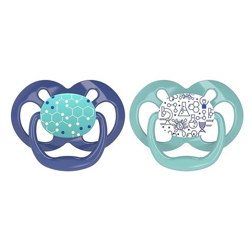 Dr. Brown\'s Advantage Силиконова залъгалка, син и зелен цвят, 6-18 м., 2 броя PA22002