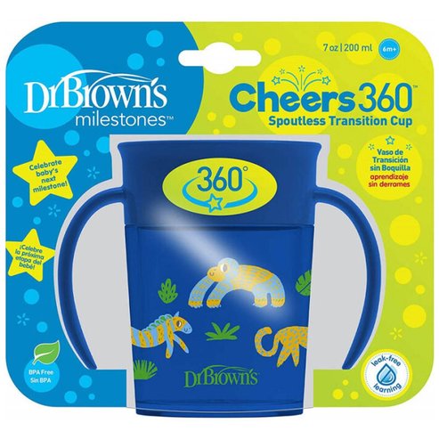 Dr Brown\'s Milestones Cheers 360 Spoutless Transition Cup 6m+, 200ml, Код TC71006 - Син