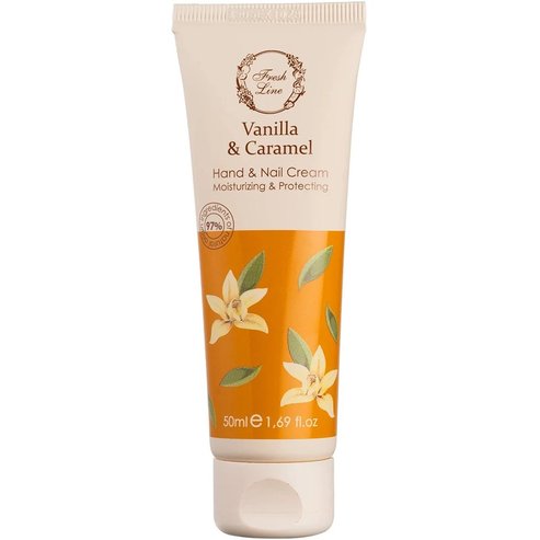 Fresh Line Vanilla & Caramel Moisturizing & Protecting Hand & Nail Cream Хидратиращ, защитен крем за ръце & нокти с лека текстура, натурална формула с ванилия & карамел 50ml