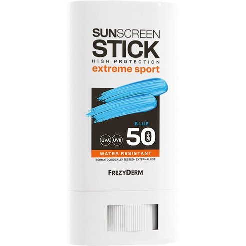 Frezyderm Sun Screen Extreme Sport Spf50 Stick Слънцезащитен стик за лице с висока защита, идеален за outdoor спортове с цветен оттенък за прецизно нанасяне 20ml - Blue