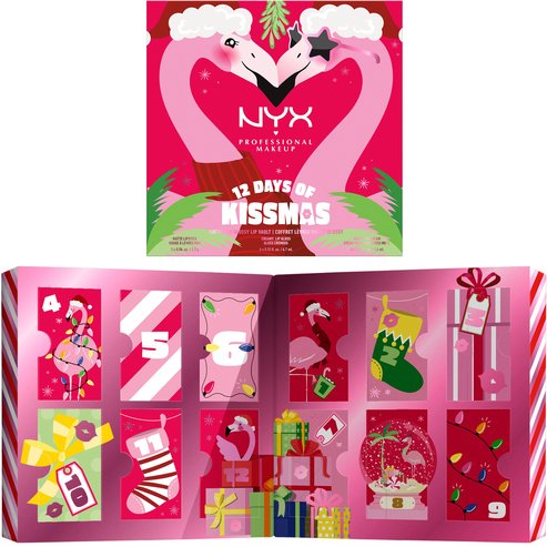 Nyx Professional Makeup Promo 12 Days of Kissmas Matte Lipstick 2x1.3g & Creamy Lip Gloss 6x4.7ml & Matte Lip Cream 4x1.6ml