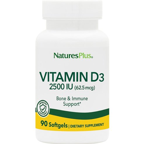 Natures Plus Vitamin D3 2500IU, 90 Softgels