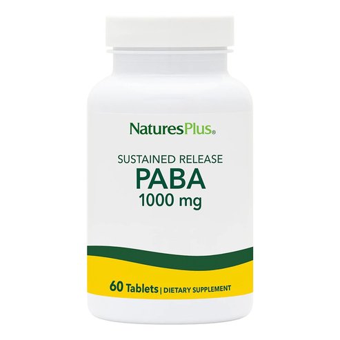 Natures Plus Paba 1000mg Хранителна добавка, от съществено значение за протеиновия метаболизъм и производството на фолиева киселина 60tabs