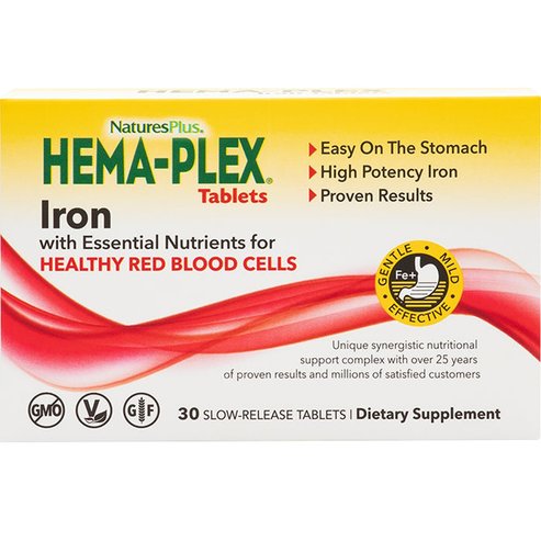 Natures Plus Hema-Plex Хранителна добавка с отлична формула за подобряване качеството на кръвта 30caps