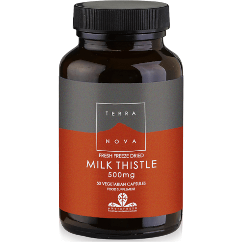 Terranova Milk Thistle 500mg Пресен бодил за ефективно действие при детоксикация на черния дроб 50caps