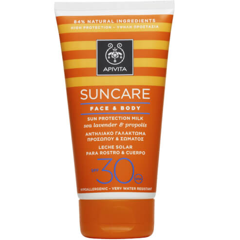 Apivita СЪНКЕЪР СЛЪНЦЕЗАЩИТНО МЛЯКО ЗА ЛИЦЕ И ТЯЛО SPF 30