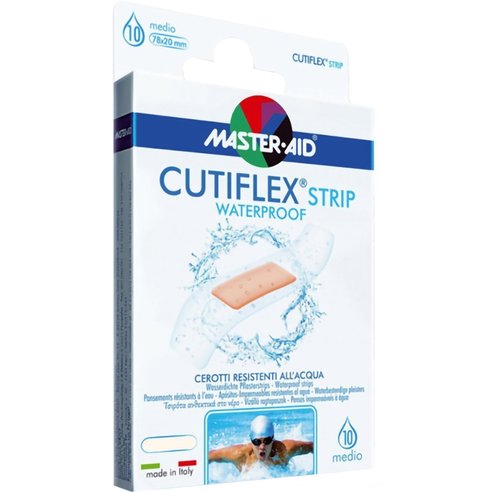 Master Aid Cutiflex Med Waterproof Strips 78x20mm Medium 10 бр