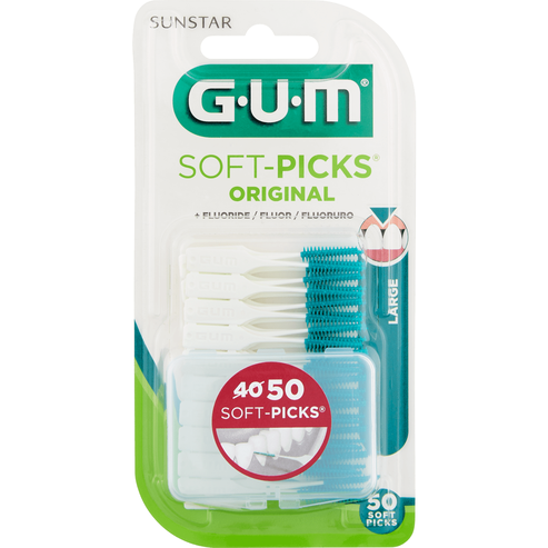 Gum Soft Picks Original Големи зъбни клечки за зъби (634) 40 броя + 10 парчета подарък