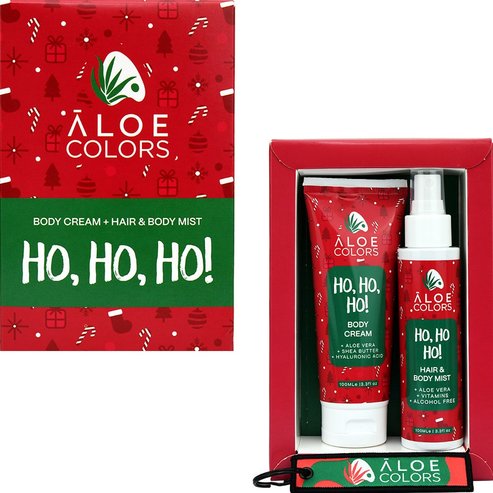 Aloe Colors Promo Ho Ho Ho Body Cream 100ml, Hair & Body Mist 100ml & Подаръчен ключодържател 1 бр