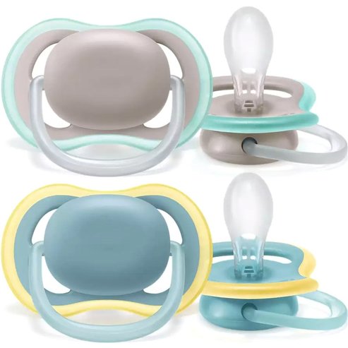 Philips Avent Ultra Air Silicone Soother 18m+ Сиво - синьо 2 бр., Код SCF349/01