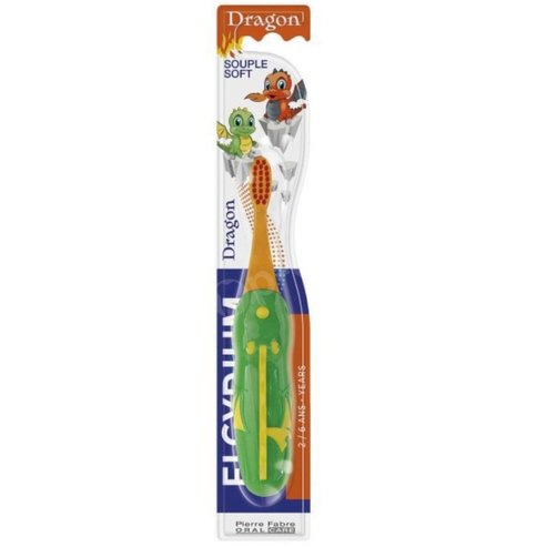 Elgydium Kids 2-6 Years Dragon Souple Soft Toothbrush 1 бр - Зелено