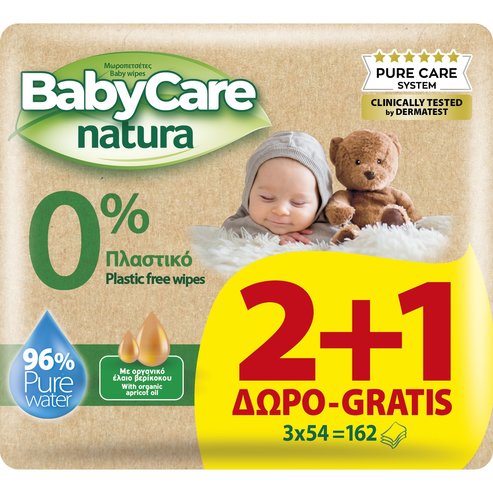 BabyCare Natura Wipes 162 бр (3x54 бр)
