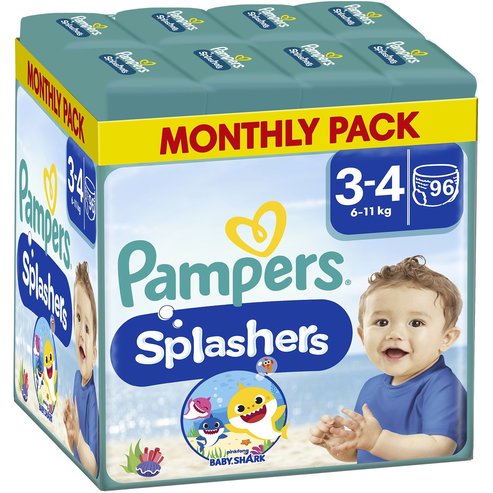 Pampers Комплект Splashers Disposable Swim Pants Monthly Pack No3-4 (6-11kg) 96 бр (8x12 бр)