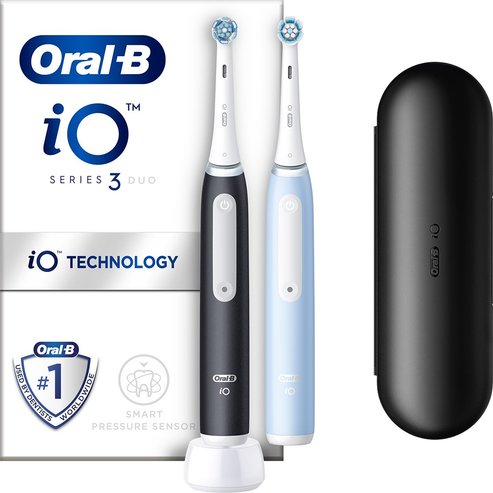Oral-B iO 3 Black & Blue Electric Toothbrushes 2 бр