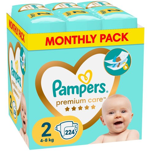 Pampers Premium Care Monthly Pack Νο2 (4-8kg) 224 памперси