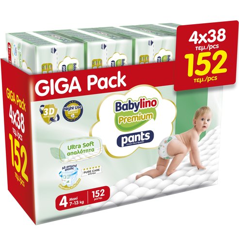 Babylino Комплект Premium Ultra Soft Pants Νο4 Maxi (7-13kg) 152 бр (4x38 бр)