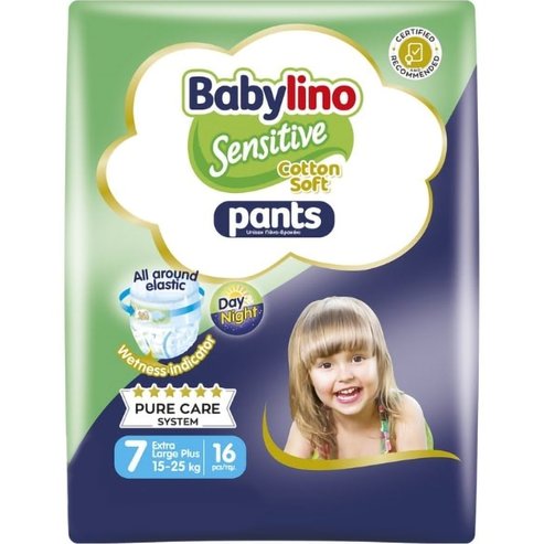 Babylino Sensitive Pants Cotton Soft Unisex No7 Extra Large Plus (15-25kg) 16 бр