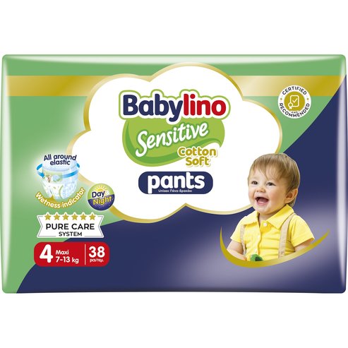 Babylino Sensitive Pants Cotton Soft Unisex No4 Maxi (7-13kg) 38 бр