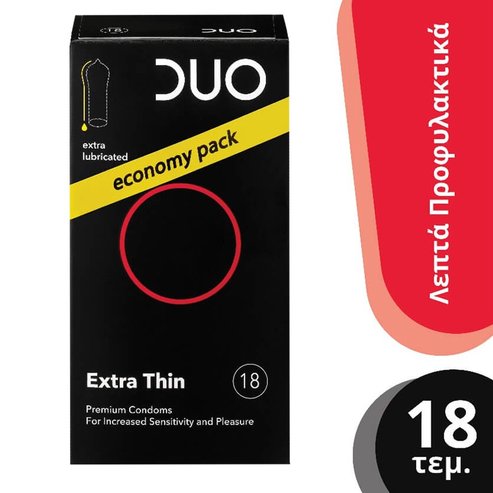 Duo Extra Thin Premium Condoms Economy Pack 18 бр