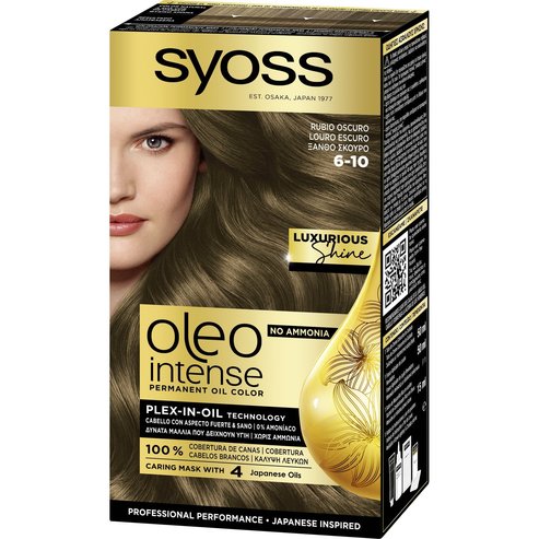 Syoss Oleo Intense Permanent Oil Hair Color Kit 1 бр - 6-10 тъмно руса