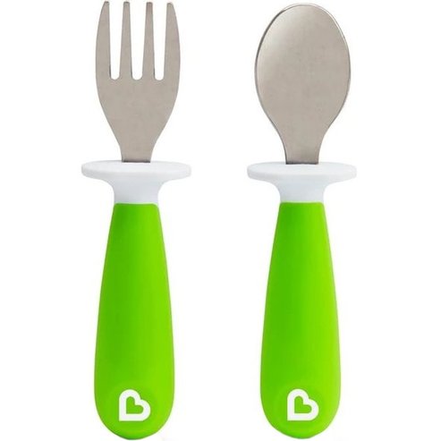 Munchkin Set Raise Toddler Fork & Spoon 12m+ Светло зелено 1 бр