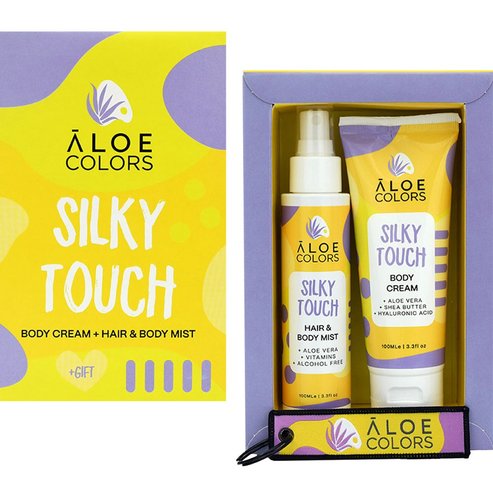 Aloe Colors Promo Silky Touch Body Cream 100ml, Hair & Body Mist Silky Touch 100ml & Подаръчен ключодържател 1 бр