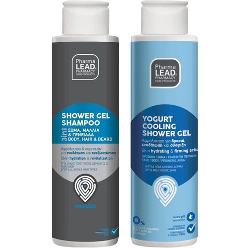 Pharmalead Подарък Shower Gel Shampoo for Men 100ml & Yogurt Cooling Shower Gel Хидратиращ измиващ гел 100ml