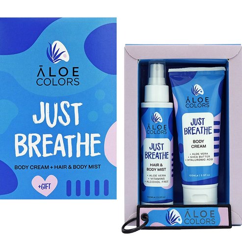 Aloe Colors Promo Just Breathe Body Cream 100ml, Hair & Body Mist Just Breathe 100ml & Подаръчен ключодържател 1 бр