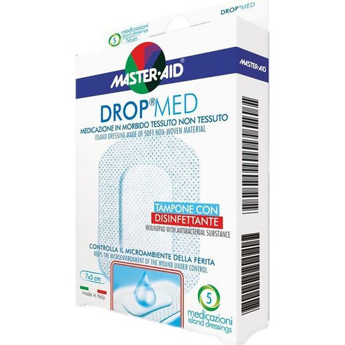 Master Aid Drop Med Woundpad with Antibacterial Substance 5x7cm 5 бр