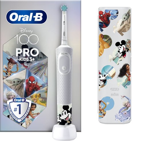 Oral-B Promo Vitality Pro Kids Electric Toothbrush 3+ Years Άσπρο - Γκρι 1 бр & Калъф за носене 1 бр