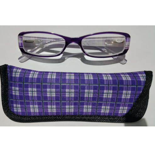 Очила за четене на кости в лилав цвят със специална кутия за съхранение