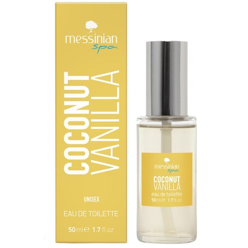 Messinian Spa Coconut Vanilla Eau De Toilette Дамски & мъжки аромат с екзотична свежест & нотки на кокос, който излъчва лятна безгрижност & усещане за бягство 50ml