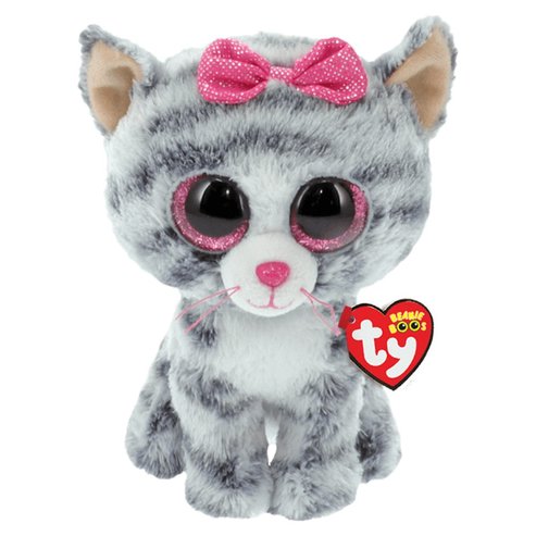 Ty Beanie Babies Kiki Grey Striped Cat Plushie 1 бр