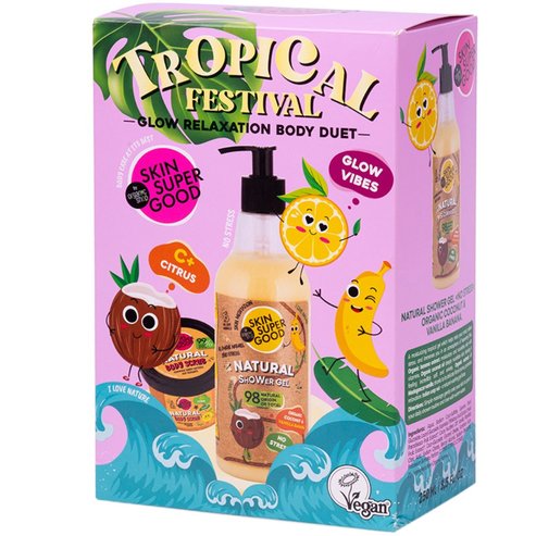 Natura Siberica Promo Tropical Festival C+ Citrus Natural Toning Body Scrub 100ml & Natural Organic Coconut & Vanilla Banana Shower Gel 250ml