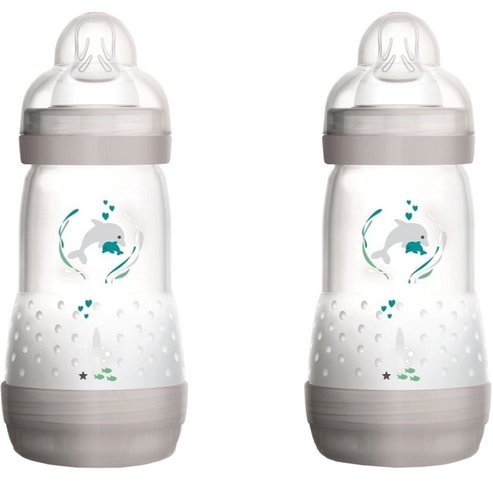 Mam Promo Pack Easy Start Anti-Colic Nature Safari 2+ месеца 2x260ml, Код 355S - Сив