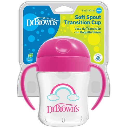 Dr. Brown\'s Soft Spout Transition Cup 6m+, 180ml, Код TC61001 - Розов