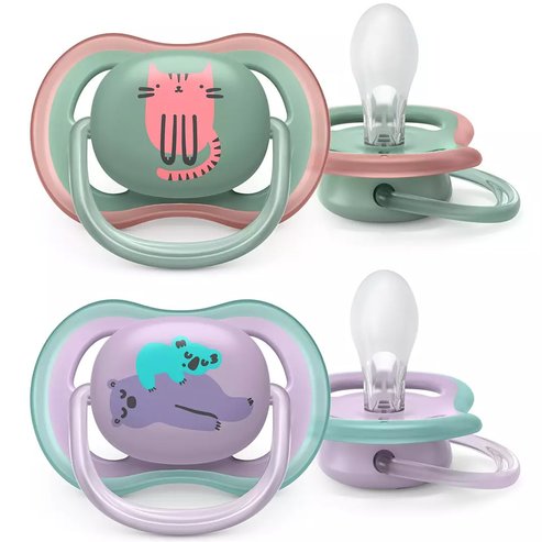 Avent Ultra Air 6-18m Orthodontic Soother SCF085/18 Зелено - лилаво 2 бр