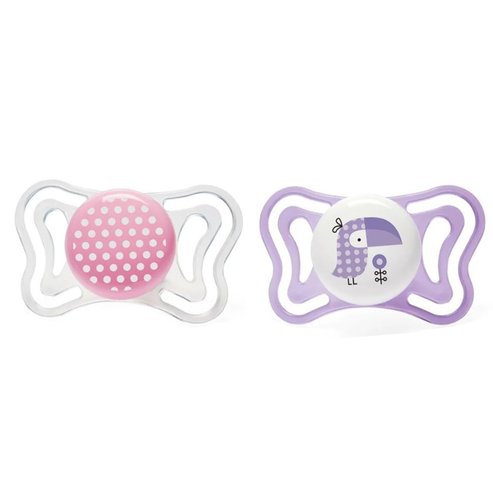 Chicco Silicone Soother Physio Forma Light 2-6m 2 Части - Прозрачни/ Лилави