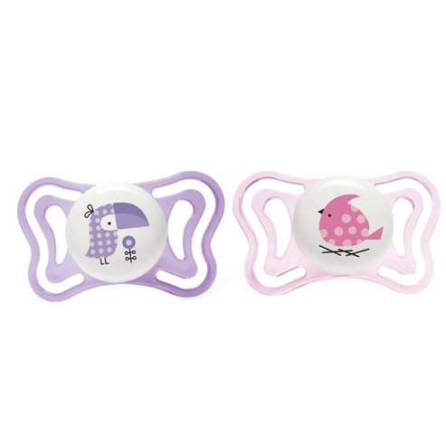 Chicco Silicone Soother Physio Forma Light 2-6m 2 Парчета - Лилаво/ Розово
