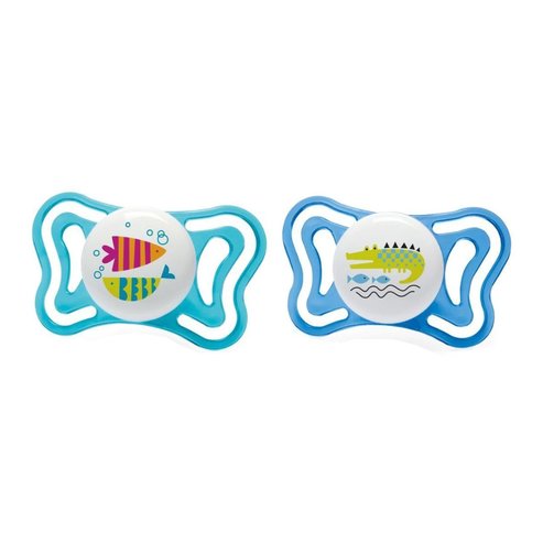 Chicco Silicone Soother Physio Forma Light 16-36m 2 Части - светло синьо/синьо