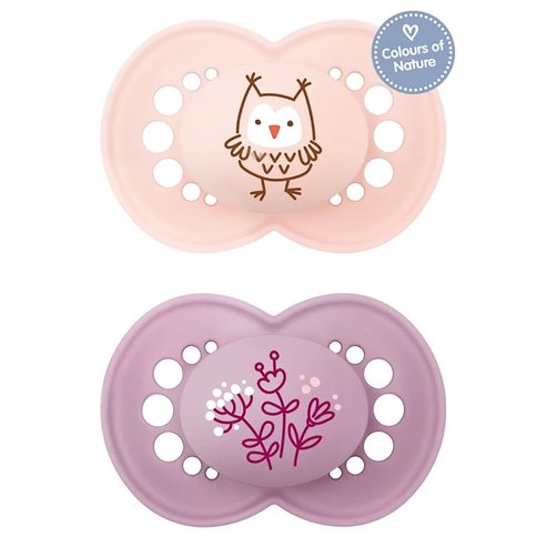 Mam Day & Night Silicone Soother 16m+ Код 274S 2 части - розово/лилаво