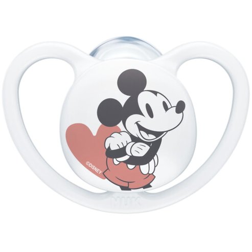 Nuk Space Silicone Soother 18-36m Disney Baby Mickey 1 Парче - Бяло