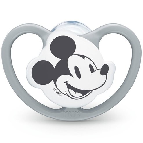 Nuk Space Silicone Soother 18-36m Disney Baby Mickey 1 Парче - Сиво