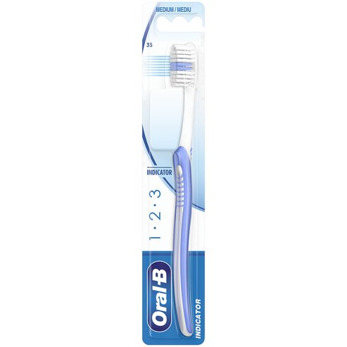 Oral-B 123 Indicator Medium Toothbrush 35mm 1 Парче - лилаво