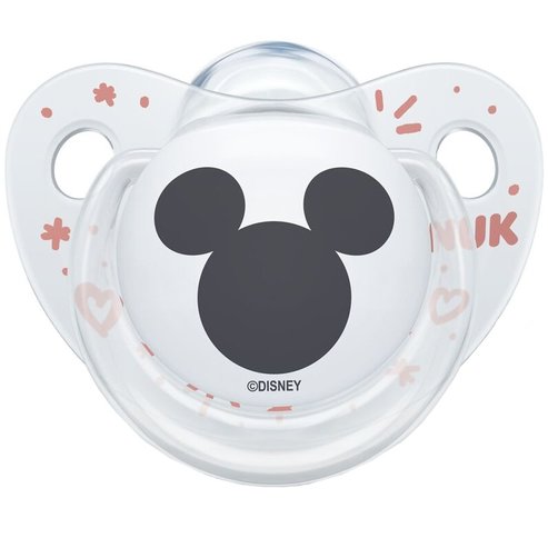 Nuk Trendline Disney Mickey Silicone 0-6 месеца 1 брой - прозрачен